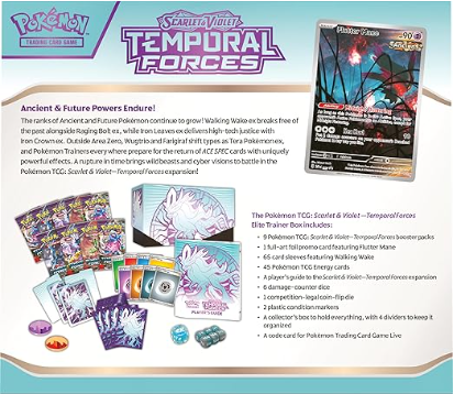 Pokemon TCG: Scarlet and Violet: Temporal Forces: Elite Trainer Box: Walking Wake
